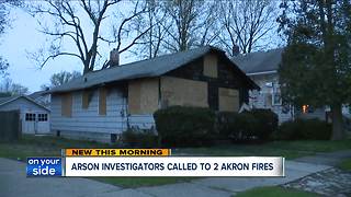 Arson investigators called to two Akron fires with giant flames Saturday night