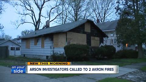 Arson investigators called to two Akron fires with giant flames Saturday night