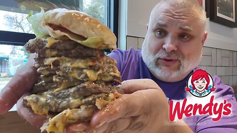 Unedited & RAW: Wendy's T-Rex Burger Challenge 9 Patties! 3000 Calories!