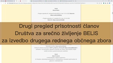 Društvo BELIS - Drugi pregled prisotnosti članov za sklepčnost 2. rednega letnega občnega zbora