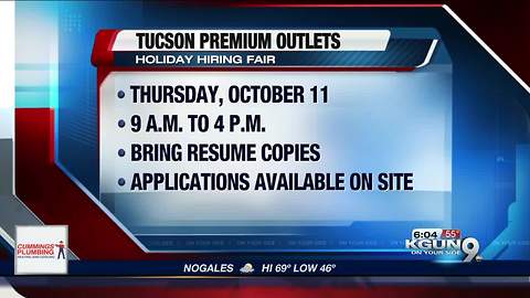 Holiday hiring fair at Tucson Premium Outlets