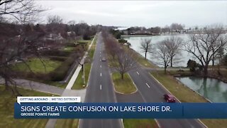 Signs create confusion for drivers on Lake Shore Drive in Grosse Pointe Farms