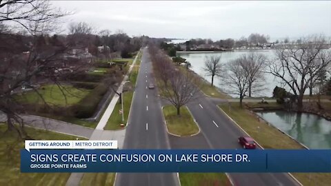 Signs create confusion for drivers on Lake Shore Drive in Grosse Pointe Farms