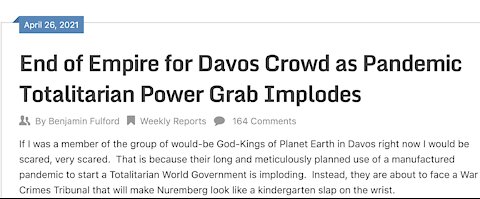 End of Empire for Davos Crowd as Pandemic Totalitarian Power Grab Implodes