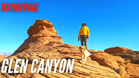 Getting Lost wandering and scrambling up rocks in Glen Canyon with a Golden Retriever!