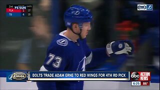 Tampa Bay Lightning trade forward Adam Erne to Detroit Red Wings for 4th round pick