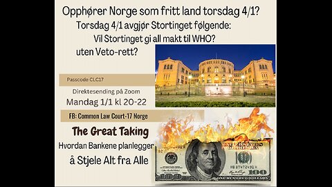 1.1.2024 Opphører Norge som fritt land 4.1.24?