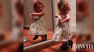 Mom Sneaks In To Film Toddler Dancing In Her High Heels, Has Internet In Stitches