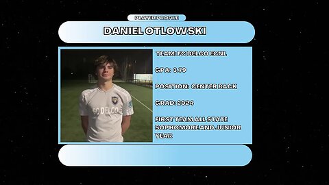 Daniel Otlowski (FC Delco ECNL, 3.79 GPA, Class of 2024)