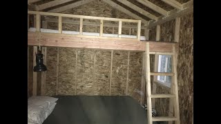 Husband and Wife build beds and loft and someplace to sleep and stay warm.