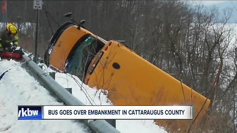 School bus goes over embankment in Cattaraugus County