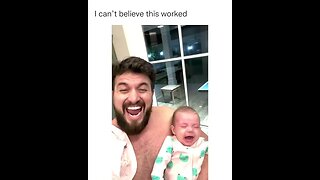 Dad Fake Cries to Stop Baby From Crying