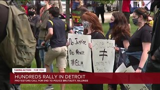 Hundreds gather at rally in downtown Detroit to protest against police brutality