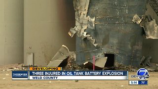 3 injured in oil tank battery fire east of Briggsdale in Weld County