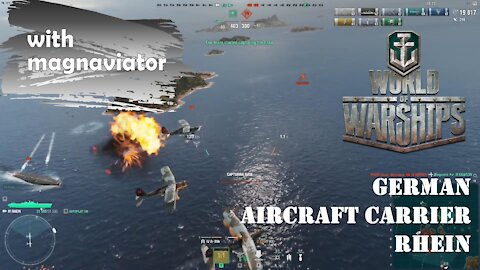 World of Warships Gameplay - Brutal Brawl with German Aircraft Carrier Rhein