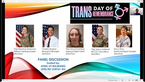 Trans Day of Rememberance - USAF AFMC LIT MAJBAWG + AFRL/RX LGBTQ+ RG "education opportunity" to military and civilians