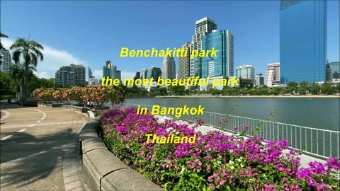Benchakitti park the most beautiful park in Bangkok Thailand
