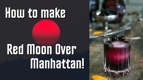 Red Moon Over Manhattan Spooky Halloween Cocktail!