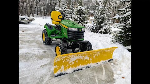 Move Snow In Style! Snow Plowing with a 2017 John Deere x739 Tractor & 72" Hydraulic Plow Blade
