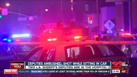 LA Sheriff Deputies ambushed and shot by suspect while inside patrol car
