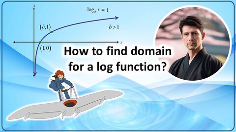 Hints to get domain of a logarithmic function. Simple steps.
