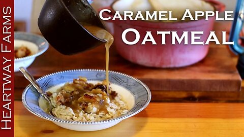 Caramel Apple Oatmeal Recipe | Fall Breakfast Recipes | Gluten Free | Overnight Oats Recipe