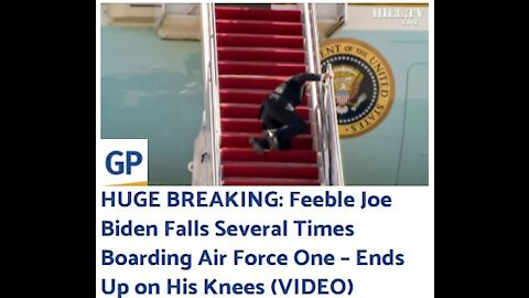 Creepy Joe Biden Falls Repeatedly Attempting to Board Air Force One