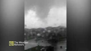 Funnel cloud over Barrie homes as tornado-warned storm strikes