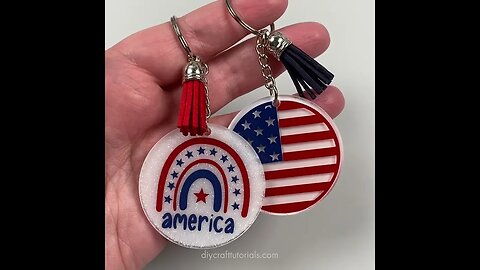 4th of July Resin Keychains #shorts
