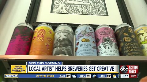 Pinellas County artist creates beer cans for local breweries