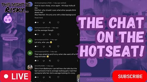 THE MEN IN THE CHAT GET CALLED OUT BY THE PANEL! HINK JOINS AND STICKS UP FOR THE CHAT!