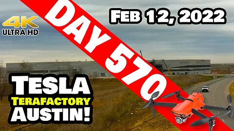 GIGA TEXAS WIND ADVENTURE! - Tesla Gigafactory Austin 4K Day 570 - 2/12/22 -Tesla Terafactory Texas