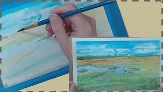 Marsh Watercolor Painting