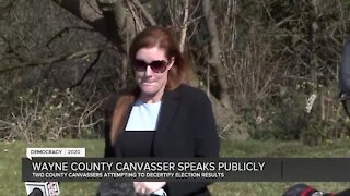 Chair of Wayne County Board of Canvassers holds press conference