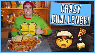 Crazy Cheesesteak Pizza Sandwich Challenge in New York!
