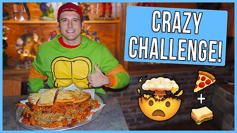 Crazy Cheesesteak Pizza Sandwich Challenge in New York!