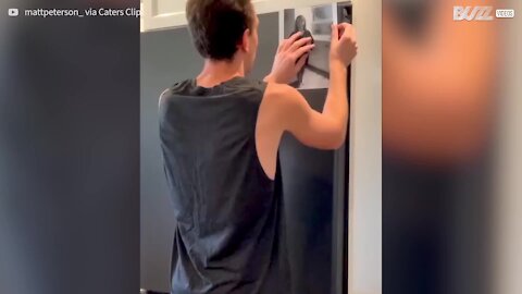 Son covers kitchen with pics of Kris Jenner on Mother's Day