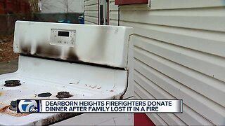 Dearborn Heights firefighters donate dinner after family lost it in a fire on Thanksgiving