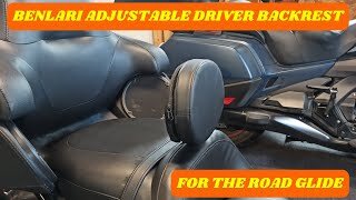 Benlari Adjustable Driver Backrest for the Road Glide