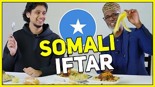 Trying Somali Iftar for the FIRST TIME! (Banana and Camel milk?) - Iftar around the World