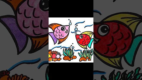 Drawing and Coloring Sea Fishes for Kids & Toddlers | Ariu Land
