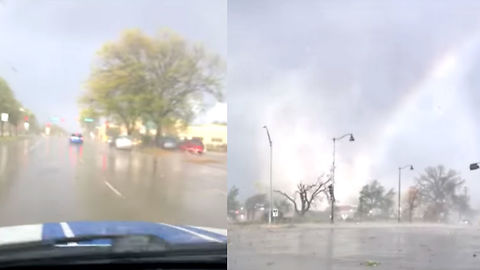 Watch Insane Tornado Show Up Out Of Nowhere When Guy's Driving