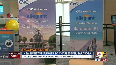 Allegiant Air adding new nonstop flights to Charleston, Sarasota