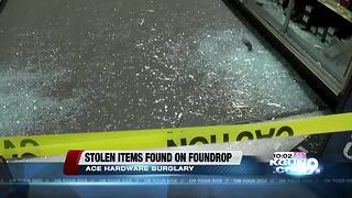 Stolen items found on Foundrop website