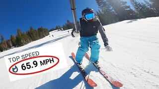 SKIING FASTER THAN THE SPEED LIMIT!! (65 MPH)