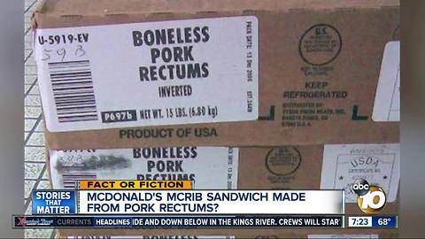 McRib sandwich made from pork rectums?