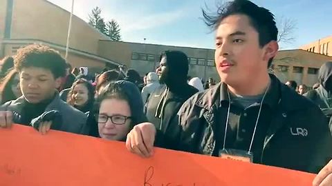 Broad Ripple High School students protest gun violence in walkout