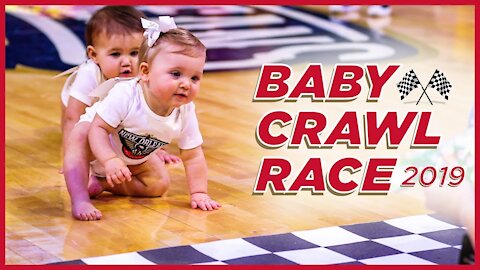 Baby crawling competition.