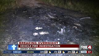 Vehicle fire investigation on Tena Avenue in Lehigh Acres