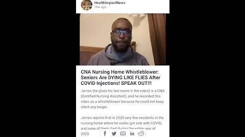 TSVN30 6.2021 CNA NURSING HOME WHISTLEBLOWER; SENIORS ARE DYING LIKE FLIES AFTER COVID INJECTIONS! SPEAK OUT!